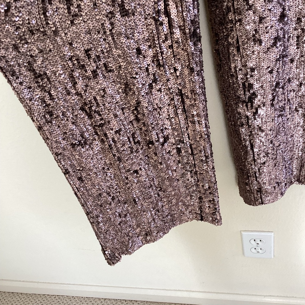 Rodarte Wide Leg Pants High-Rise Purple Sequin Embellishments  SZ 2 - Picture 5 of 9